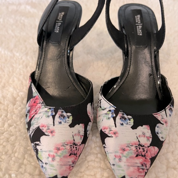 White House Black Market Women’s Size US 5 1/2 Leather Outsole Floral Slingback - Picture 10 of 11